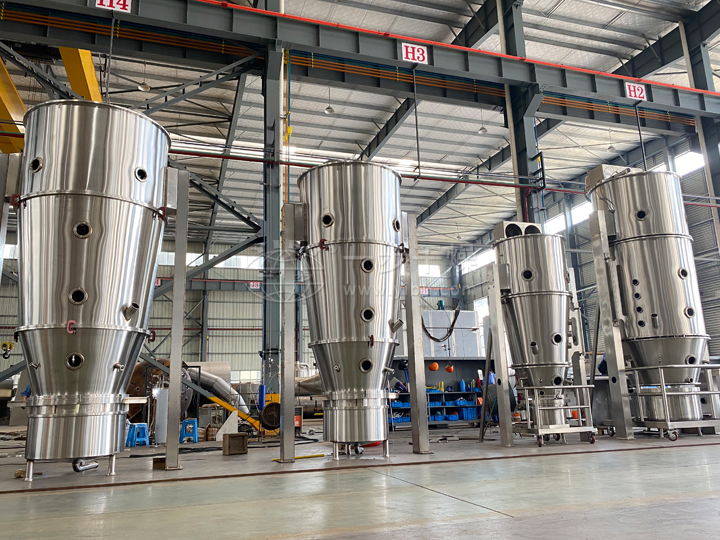 FL沸騰制粒機試車現場